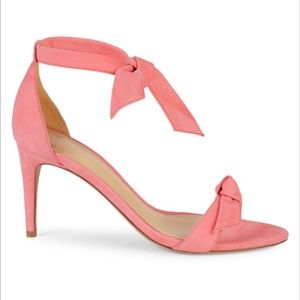 Alexandre Birman Clarita Knot Suede Sandal Heels Pink
